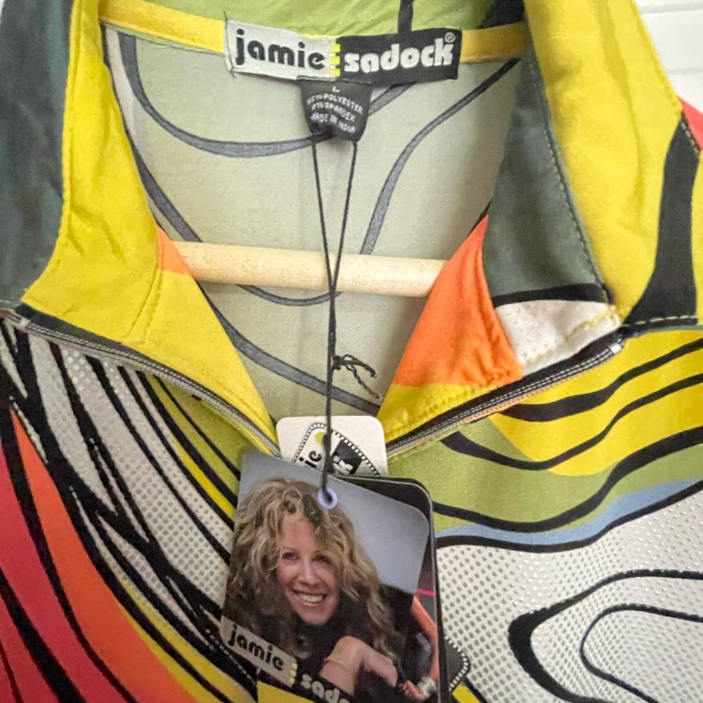 Jamie Sadock Vibrant Abstract Zip Golf Polo - Picture 3 of 4